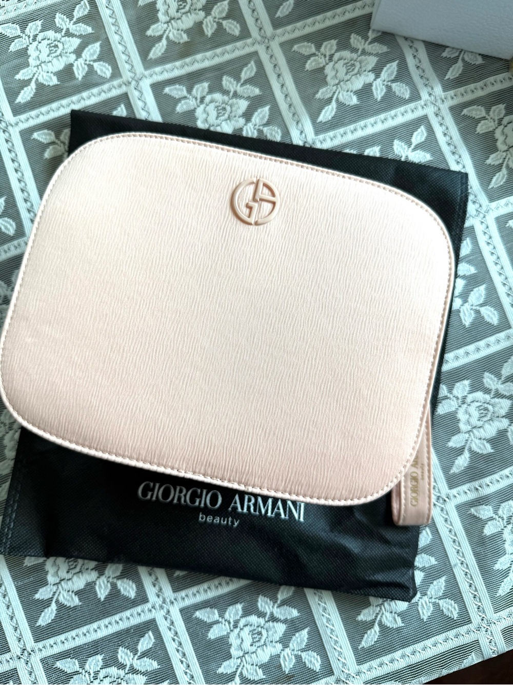 Giorgio Armani Blush Pink Leather Cosmetic Pouch
